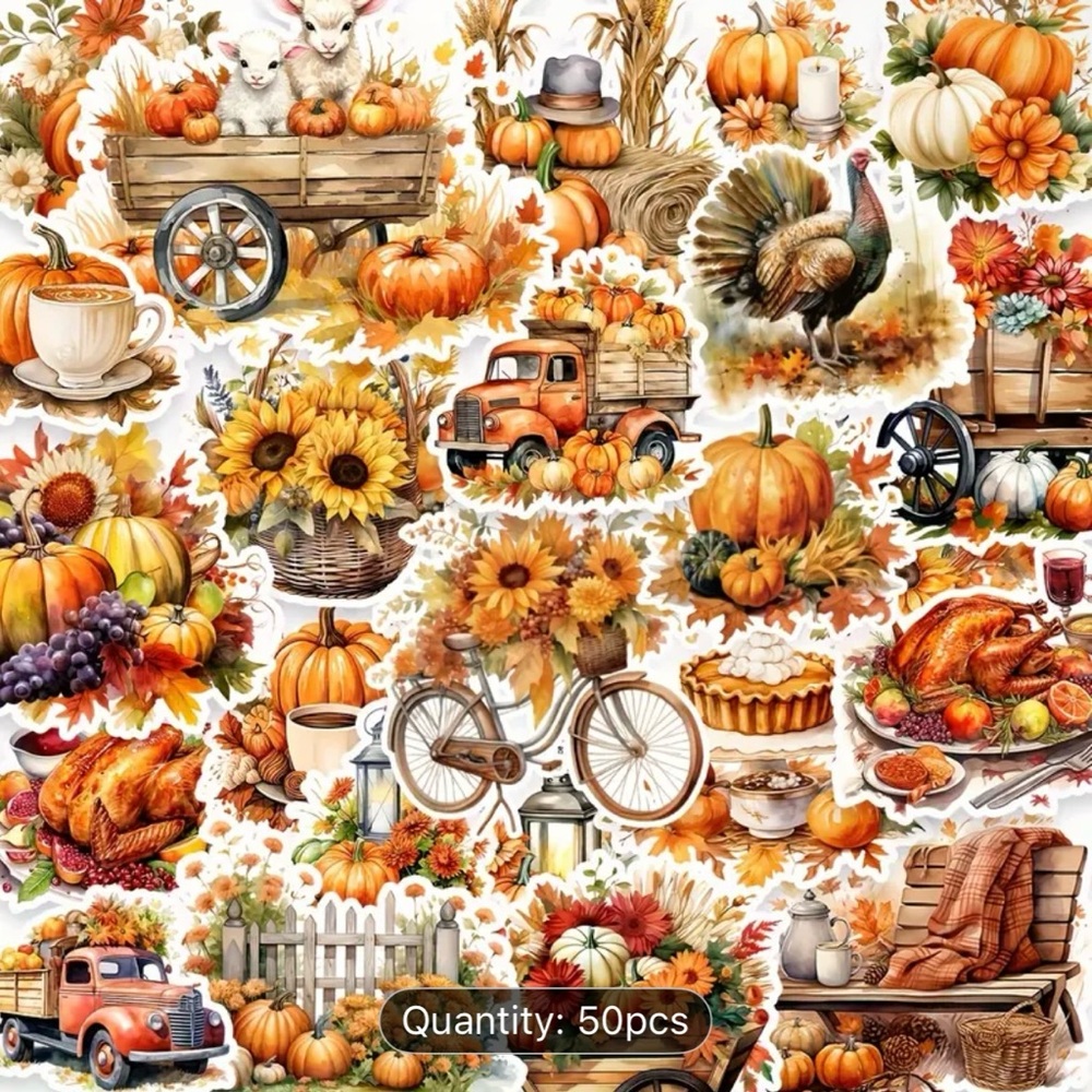 50 Autumn Harvest Stickers